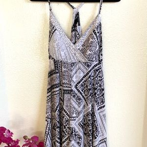 INC Summer Black and White Bohemian Tank Dress